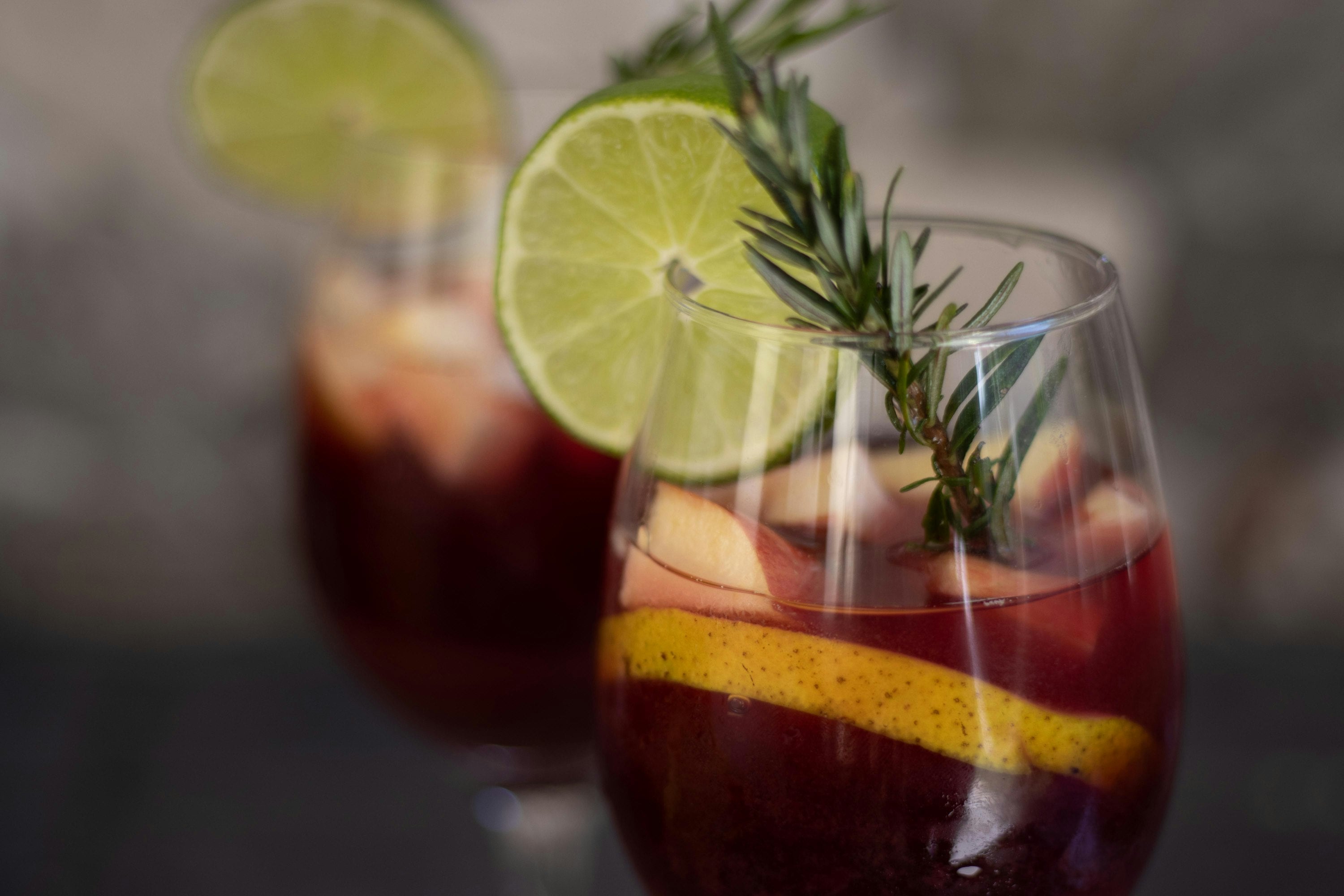 Red wine sangria with citrus slices